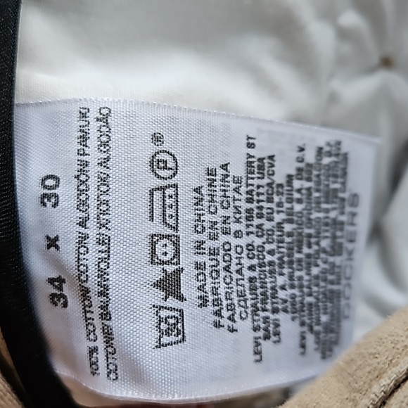 Levi Dockers khaki tan flat front pants 34 x 30 - Picture 7 of 8